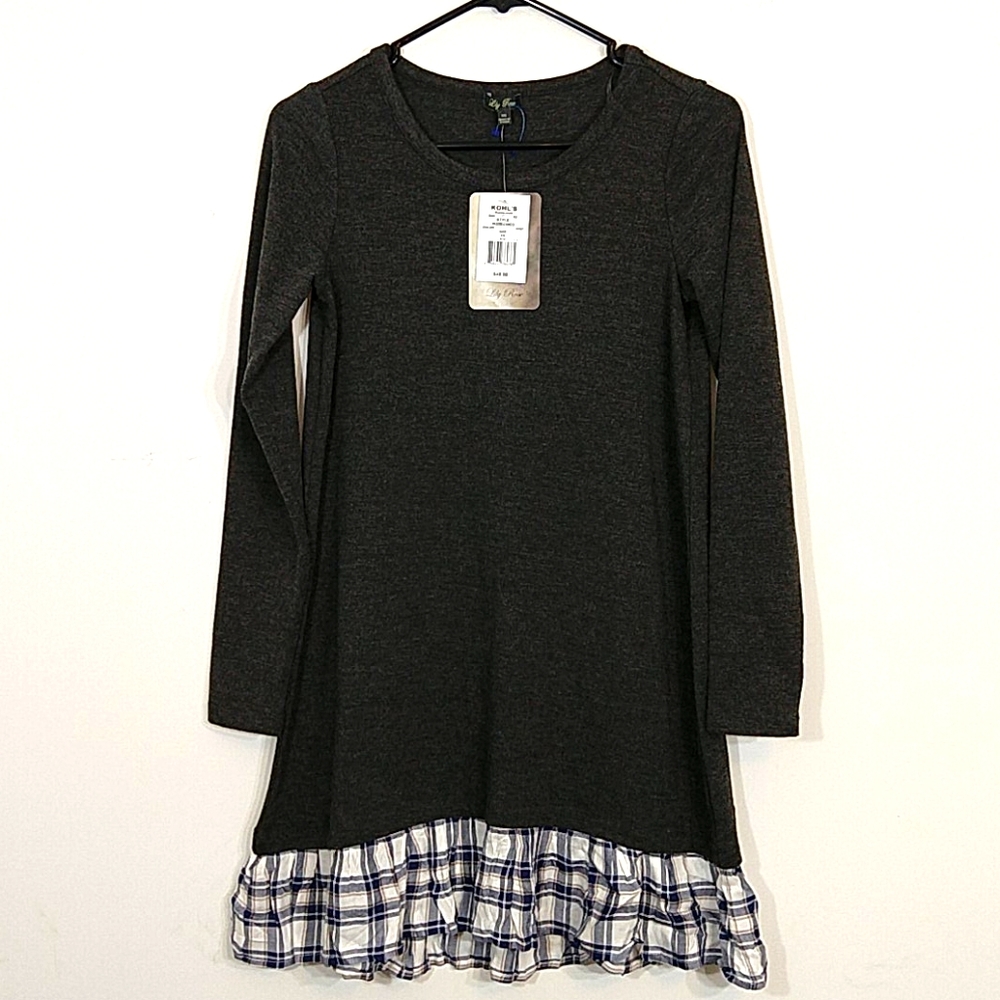 Lily Rose long sleeve gray sweater top sz XS